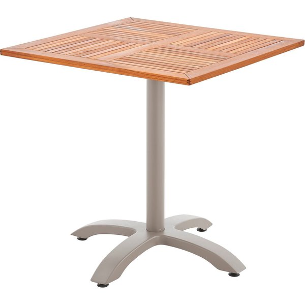 Global Industrial 27-1/2in Square Outdoor Teakwood Cafe Table, Tan 437003TN